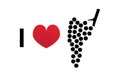 I love wine vector icon